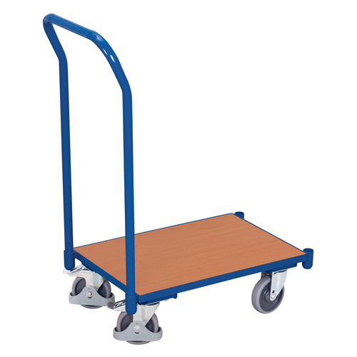 Euro-System-Roller mit Boden und Schiebebgel, 250 kg Traglast, 610 x 415 mm, blau