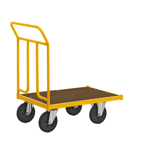 Plattformwagen, 700 x 454 mm, 400 kg Tragfhigkeit, Gelb, ohne Bremsen