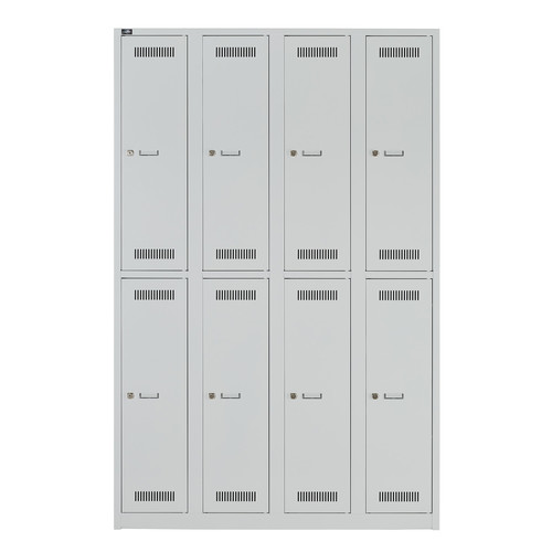 Garderobenschrank LIGHT, 4 Abteile 300  2 Fcher, Farbe lichtgrau