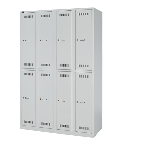 Garderobenschrank LIGHT, 4 Abteile 300  2 Fcher, Farbe lichtgrau