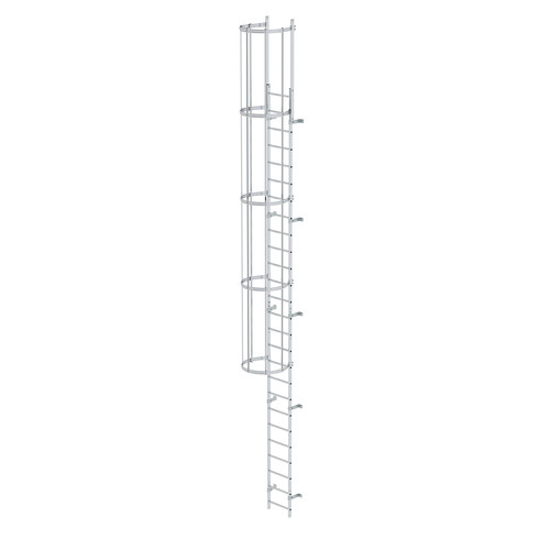 Einzgige Steigleiter mit Rckenschutz (Bau) Aluminium blank 8,48m