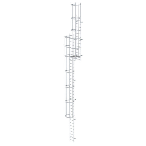 Mehrzgige Steigleiter mit Rckenschutz (Bau) Aluminium blank 12,96m
