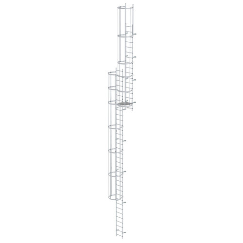Mehrzgige Steigleiter mit Rckenschutz (Bau) Aluminium blank 13,80m