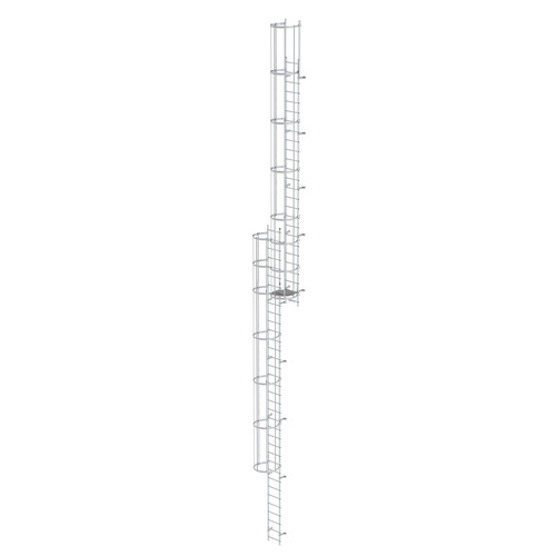 Mehrzgige Steigleiter mit Rckenschutz (Bau) Aluminium blank 16,32m