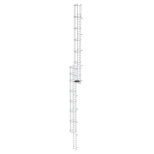 Mehrzgige Steigleiter mit Rckenschutz (Bau) Aluminium blank 18,28m