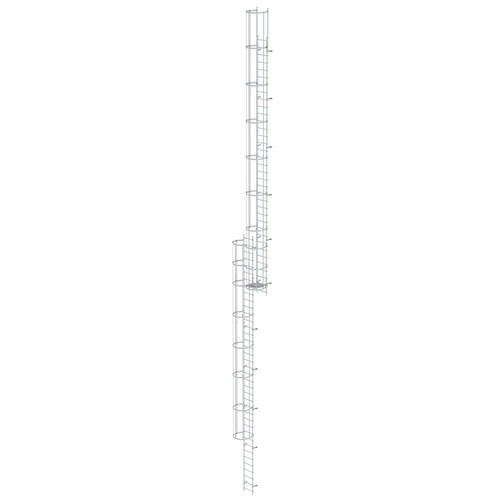 Mehrzgige Steigleiter mit Rckenschutz (Bau) Aluminium blank 19,96m