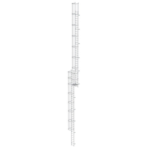 Mehrzgige Steigleiter mit Rckenschutz (Bau) Aluminium eloxiert 19,96m