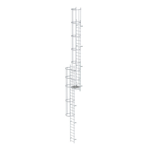 Mehrzgige Steigleiter mit Rckenschutz (Notleiter) Aluminium blank 12,96m