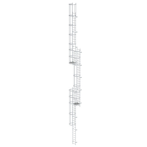 Mehrzgige Steigleiter mit Rckenschutz (Notleiter) Aluminium blank 18,00m