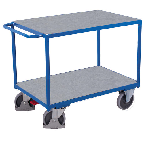 Schwerer Tischwagen mit 2 Zinkblechladeflächen