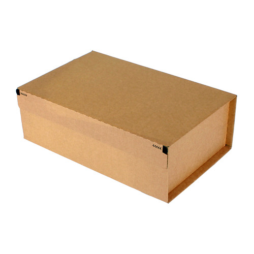 Post- Versandkarton SECURE aus Wellpappe braun (B KL) m. Selbstklebeverschluß u. Aufreißfaden, DIN A3+, 460x310x160 mm, Braun