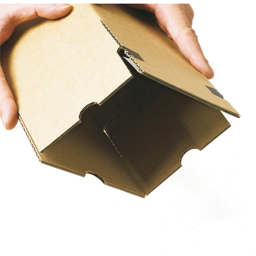 Long BOX Versandverpackung für lange und gerollte Güter aus Wellpappe braun (B KL)m. Selbstklebeverschluß u. Aufreißfaden, DIN A2, 435x105x105 mm, Braun