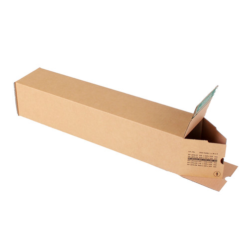 Long BOX Versandverpackung fr lange und gerollte Gter aus Wellpappe braun (B KL)m. Selbstklebeverschlu u. Aufreifaden, DIN B2, 510x105x105 mm, Braun