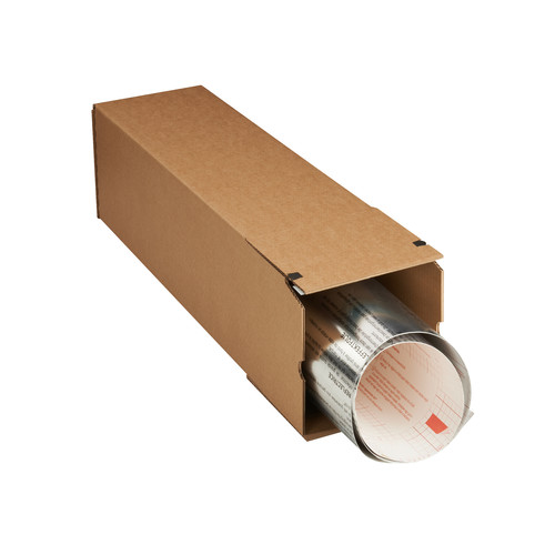 Long BOX XL Versandverpackung für lange und gerollte Güter aus Wellpappe braun (C KL)m. Selbstklebeverschluß u. Aufreißfaden, DIN A1, 610x190x190 mm, Braun