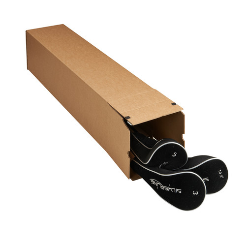 Long BOX XL Versandverpackung für lange und gerollte Güter aus Wellpappe braun (C KL)m. Selbstklebeverschluß u. Aufreißfaden, DIN A0, 860x190x190 mm, Braun