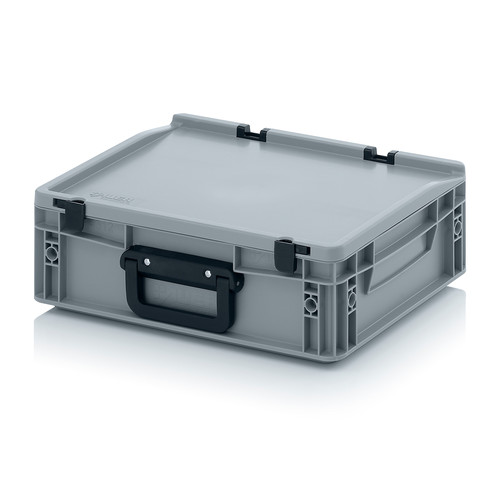 Eurobehlter Koffer 1G, 400x300x135 mm, Silbergrau