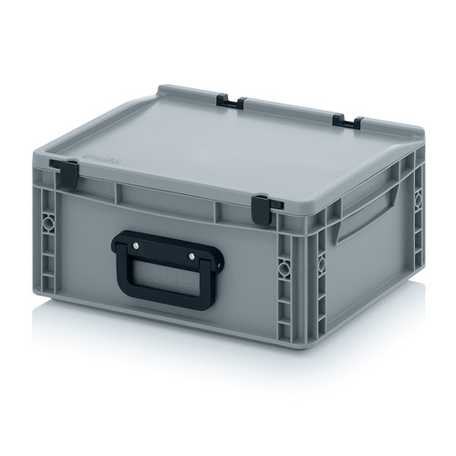 Eurobehlter Koffer 1G, 400x300x185 mm, Silbergrau