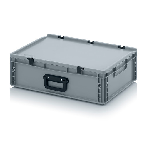 Eurobehälter Koffer 1G, 600x400x185 mm, Silbergrau