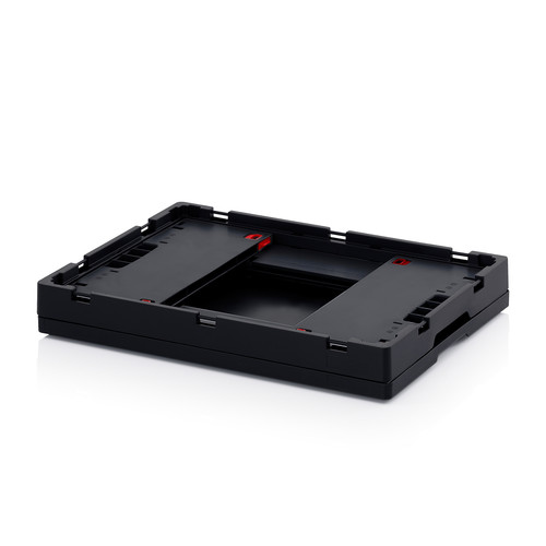 ESD-Faltboxen ohne Deckel, ohne Deckel, 600x400x220 mm, Schwarz
