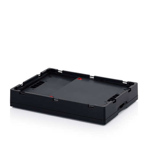 ESD-Faltboxen ohne Deckel, ohne Deckel, 600x400x420 mm, Schwarz