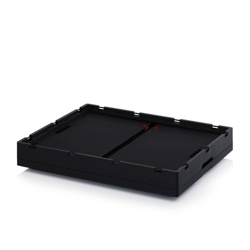 ESD-Faltboxen ohne Deckel, ohne Deckel, 800x600x445 mm, Schwarz
