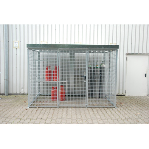 Gasflaschen-Container GFC-M5/D, feuerverzinkt, 3100x2100x2160 mm