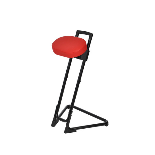 Stehhilfe Kunstleder Sitz - verschiedene Farben,Sitzhhe:600-850 mm, Neigeverstellung, Rckstellautomatik, Stahlrohrgestell Schwarz, Bodengleiter