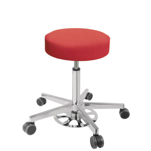Rollhocker Sitz: PU-Bezugsstoff - verschiedene Farben gepolstert,  360 mm, Sitzhhe: 540 - 720 mm, Fukreuz: Aluminium, Doppelrollen