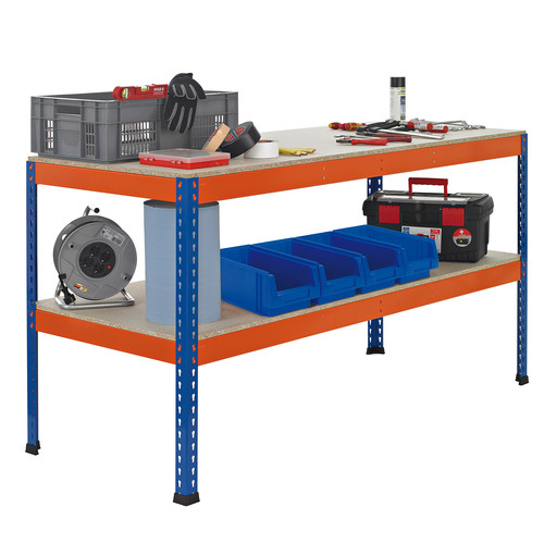Z1 Werktisch blau/orange - 990 x 2450 x 773 mm