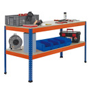 Z1 Werktisch blau/orange - 990 x 2450 x 926 mm