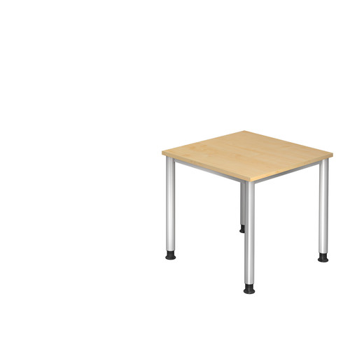 Schreibtisch 4-Fu H-Serie - verschiedene Mae u. Formen, 25 mm dick, 2 mm ABS-Kante,  4-Fu-Gestell,  Arbeitshhe 68-76 cm , stufenlos einstellbar, optional: Sonderhhenverstellung