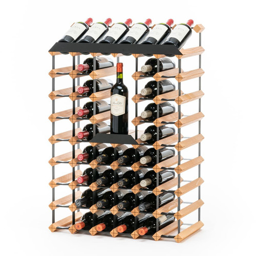 RAXI Weinregal für 46 Flaschen mit einer Presentationreihe und integriertem Stellplatz